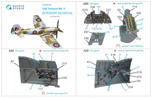 Quinta Studio QD48191 Tempest Mk.V 3D-Printed &amp;amp; coloured Interior on decal paper (Eduard) 1/48 – Bild 12