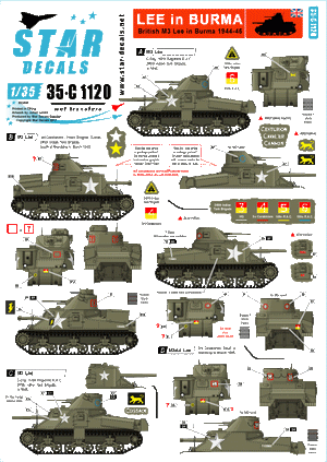 Star Decals 35-C1120 Lee in Burma 1/35