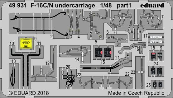 Eduard 49931 F-16C/ N undercarriage TAMIYA 1/48 – immagine 2