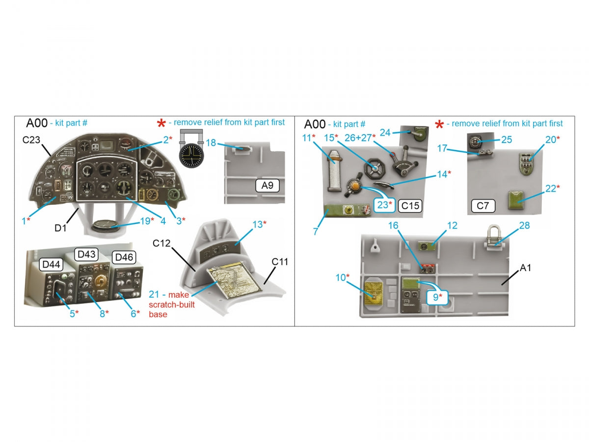 Quinta Studio QDS-48423 Fairey Fulmar Mk.I 3D-Printed &amp;amp; coloured Interior on decal paper (Trumpeter) (Small version) 1/48 – immagine 2