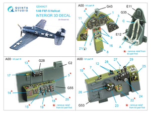 Quinta Studio QD48427 F6F-5 Hellcat 3D-Printed coloured Interior on decal paper (Eduard) 1/48 – immagine 5