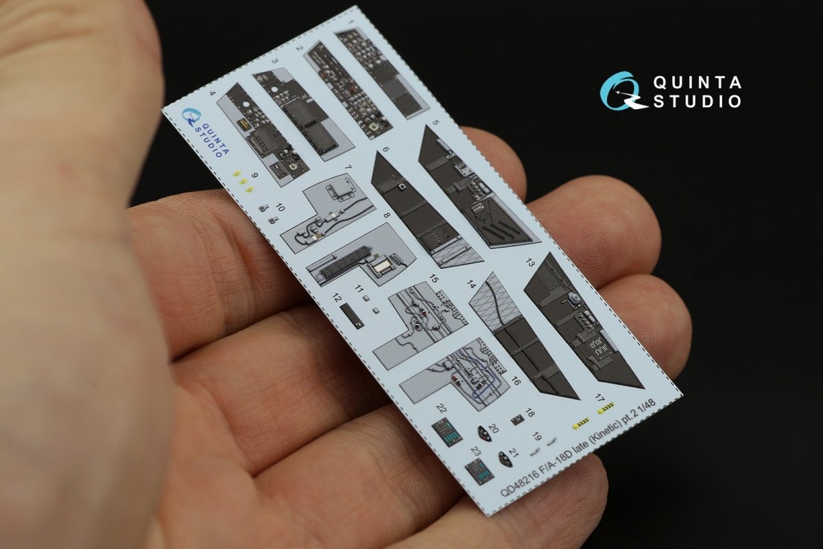 Quinta Studio QD48216 F/A-18D Late Intérieur imprimé en 3D et coloré sur papier décalcomanie avec pièces en résine (Kinetic) 1/48 – image 11