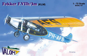 Valom 72070 Fokker F.VIIb/3m (KLM) 1/72