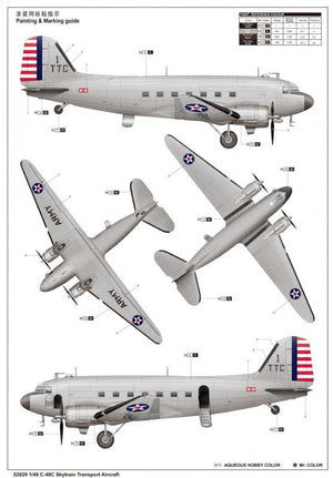 Trumpeter 02829 C-48C Skytrain Transport Aircraft 1/48 – immagine 14