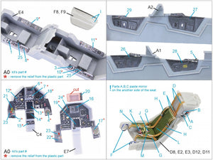 Quinta Studio QD48117 Mirage 2000N 3D-Printed &amp;amp; coloured Interior on decal paper (Kinetic) 1/48 – immagine 12