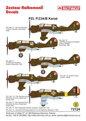 Techmod 72124 - PZL-23A/B Karaś 1/72 – Bild 2