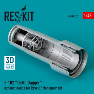 RESKIT RSU48-0251 F-102 &amp;quot;DELTA DAGGER&amp;quot; EXHAUST NOZZLE FOR REVELL / MONOGRAM KIT (3D PRINTED) 1/48