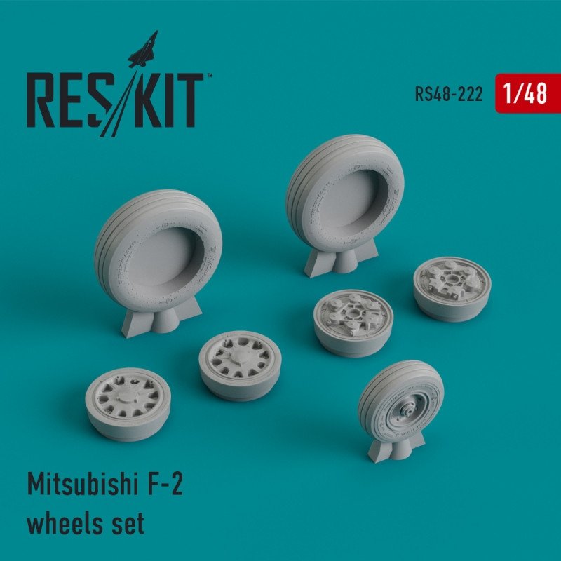 RESKIT RS48-0222 Jeu de roues Mitsubishi F-2 1/48