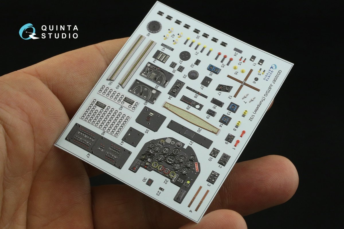 Quinta Studio QD32087 Ju87 D/G 3D-Printed &amp;amp; coloured Interior on decal paper (Trumpeter) 1/32 – immagine 10