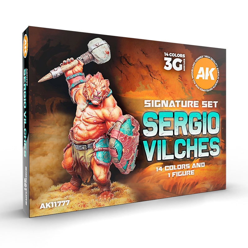 AK Interactive AK11777 SERGIO VILCHES – 3GEN SIGNATURE SET – 14 COLORS & 1 FIGURE