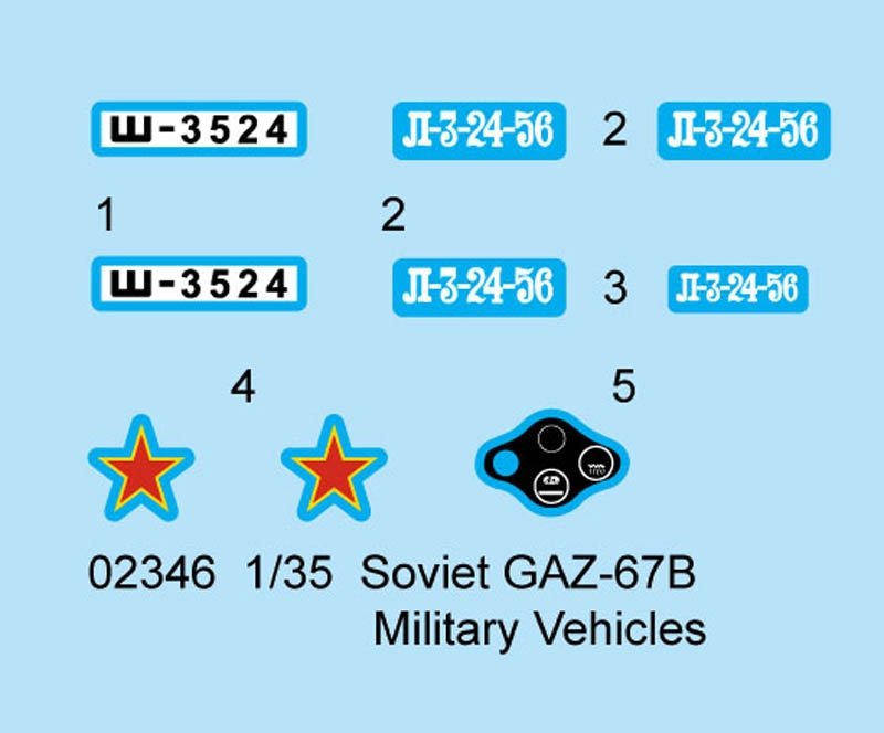 Trumpeter 02346 Soviet GAZ-67B Military Vehicles 1/35 – immagine 4