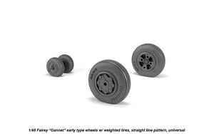 Armory Models AW48410 Fairey Gannet early type wheels w/ weighted tires of straight tire pattern 1/48 – zdjęcie 3