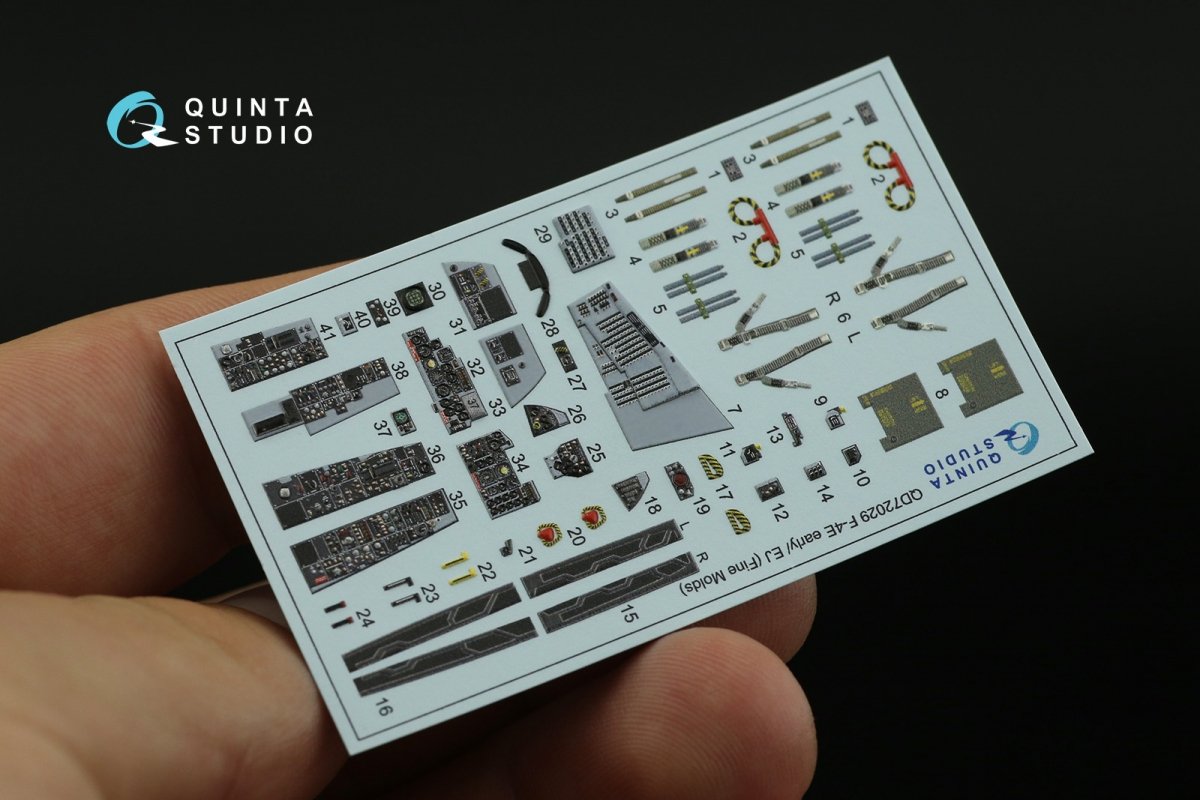 Quinta Studio QD72029 F-4E early/F-4EJ 3D-Printed &amp;amp; colored Interior on decal paper (for FineMolds kit) 1/72 – image 4