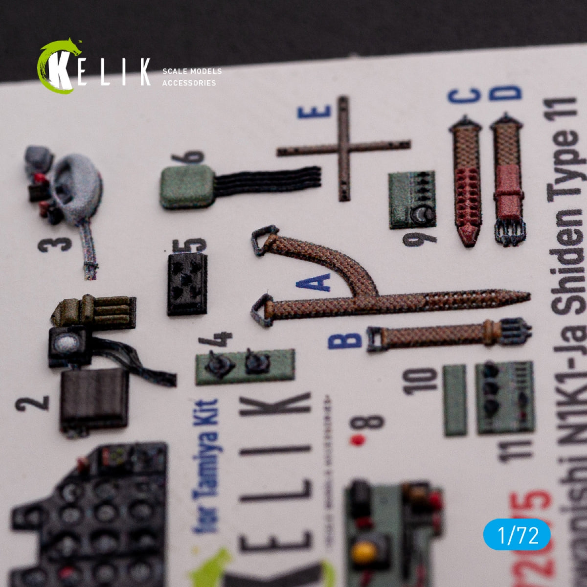 KELIK K72075 N1K1-Ja Shiden Type 11 interior 3D decals for Tamiya kit 1/72 – immagine 4