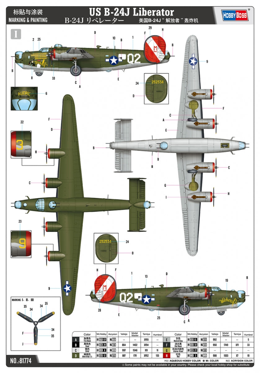 Hobby Boss 81774 Consolidated B-24J Liberator 1/48 – imagen 4