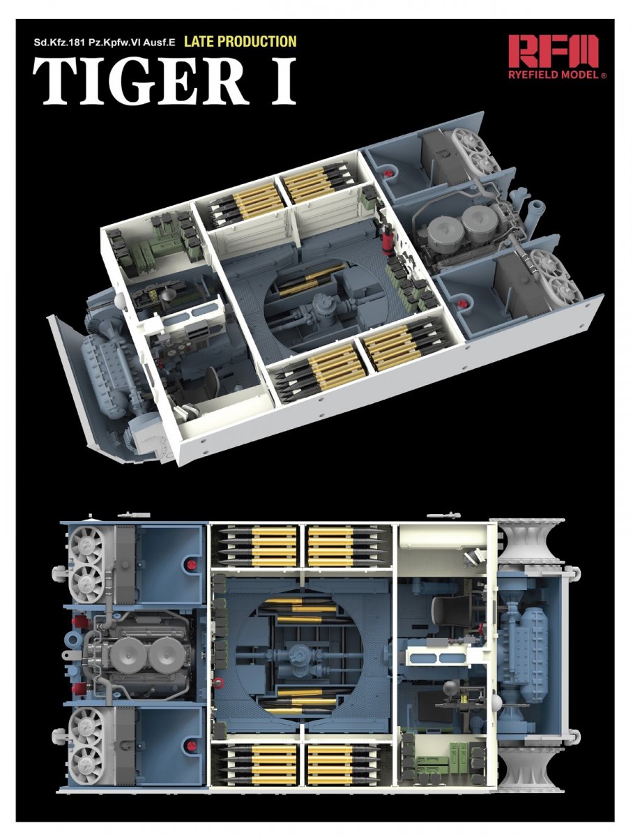 Rye Field Model 5080 Tiger I Late Production Zimmerit &amp;amp; Full Interior 1/35 – imagen 3