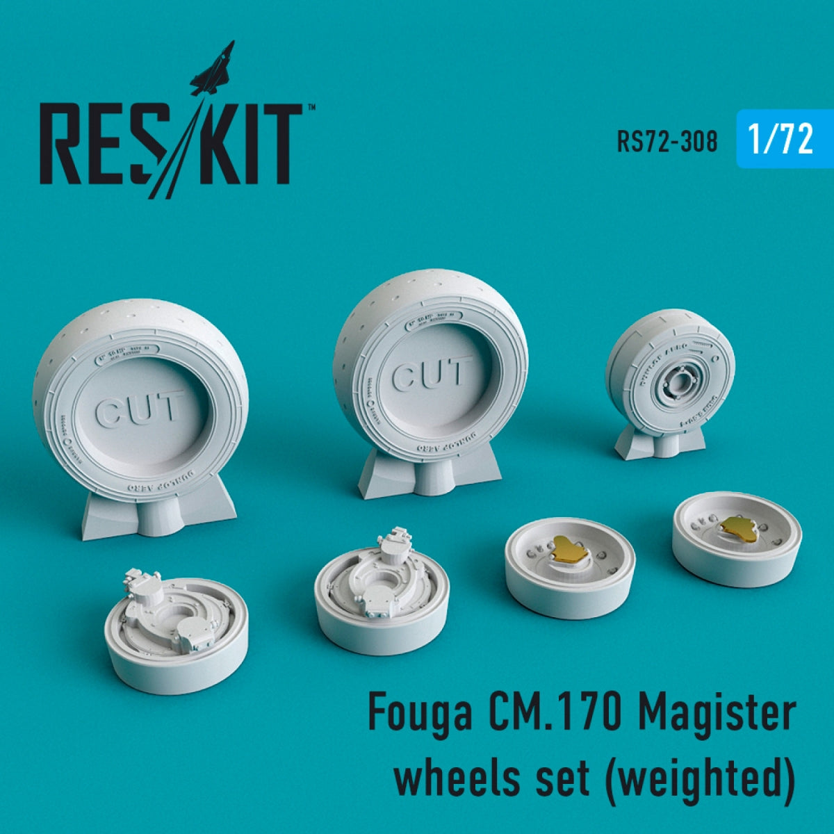RESKIT RS72-0308 FOUGA CM.170 MAGISTER WHEELS SET (WEIGHTED) 1/72 – Bild 2