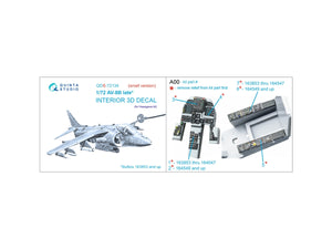 Quinta Studio QDS-72134 AV-8B late 3D-Printed coloured Interior on decal paper (Hasegawa) (small version) 1/72 – immagine 2