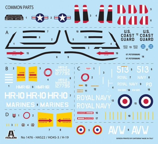 Italeri 1476 HO4S-3 / HAS.7 / H-19 1/72 – immagine 3