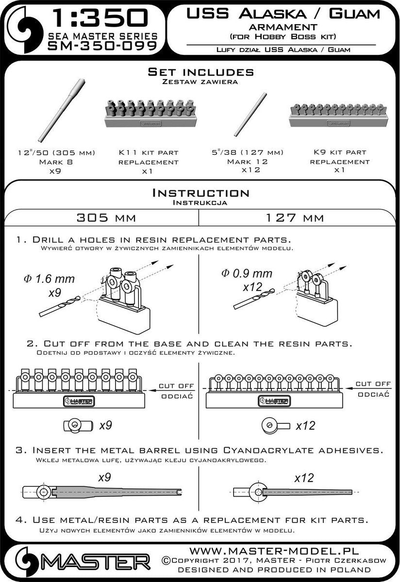 Master SM-350-099 USS Alaska/ Guam Armament 1/350 – zdjęcie 4