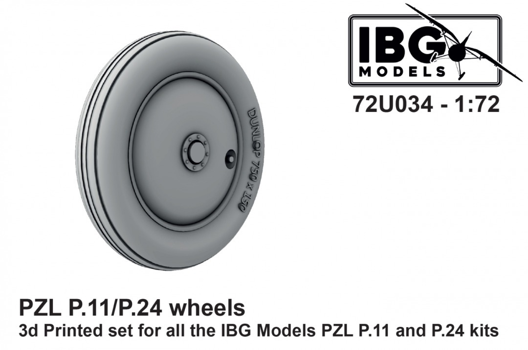 Roues IBG 72U034 PZL P.11/P.24 - Kit imprimé en 3D à l'échelle 1/72 