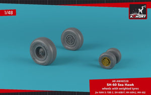 Armory Models AW48328 SH-60 Seahawk wheels w/ weighted tires 1/48 – immagine 4