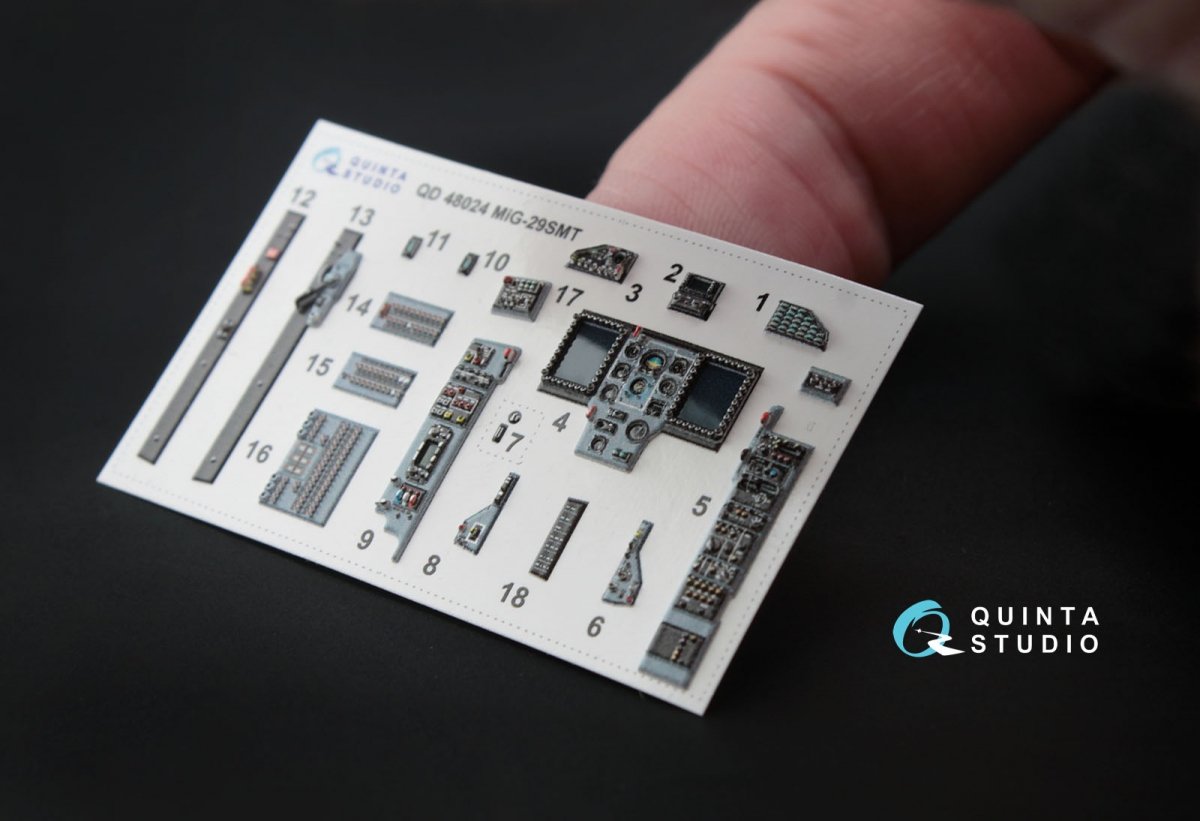 Quinta Studio QD48024 MiG-29 SMT (9-19) 3D-Printed &amp;amp; coloured Interior on decal paper (for GWH kits) 1/48 – imagen 8