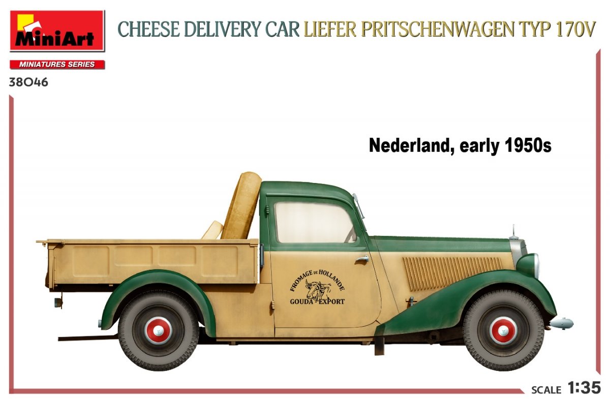 MiniArt 38046 CHEESE DELIVERY CAR LIEFER PRITSCHENWAGEN TYP 170V 1/35 – immagine 6
