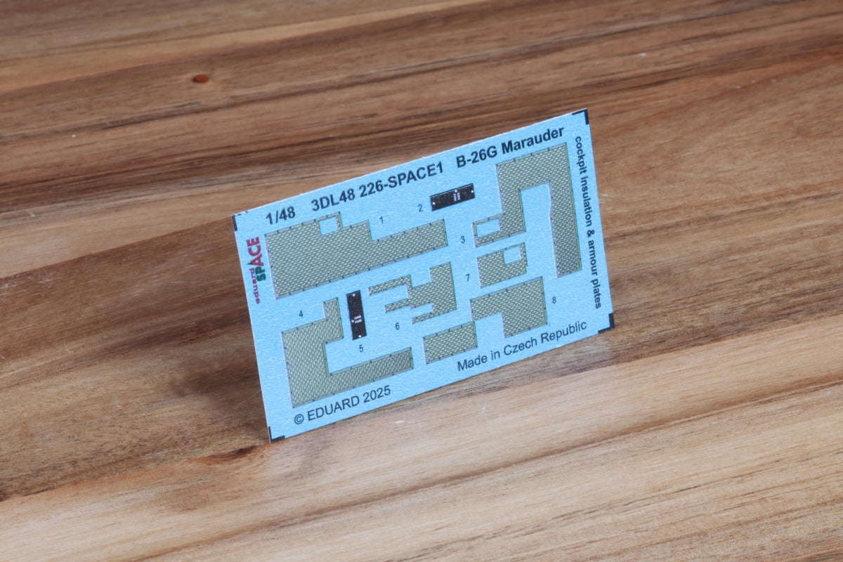Eduard 3DL48226 B-26G Marauder cockpit insulation & armour plates SPACE ICM 1/48
