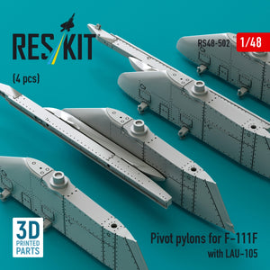 RESKIT RS48-0502 Pivot pylons for F-111F with LAU-105 (4 pcs) (3D Printed) 1/48 – zdjęcie 2
