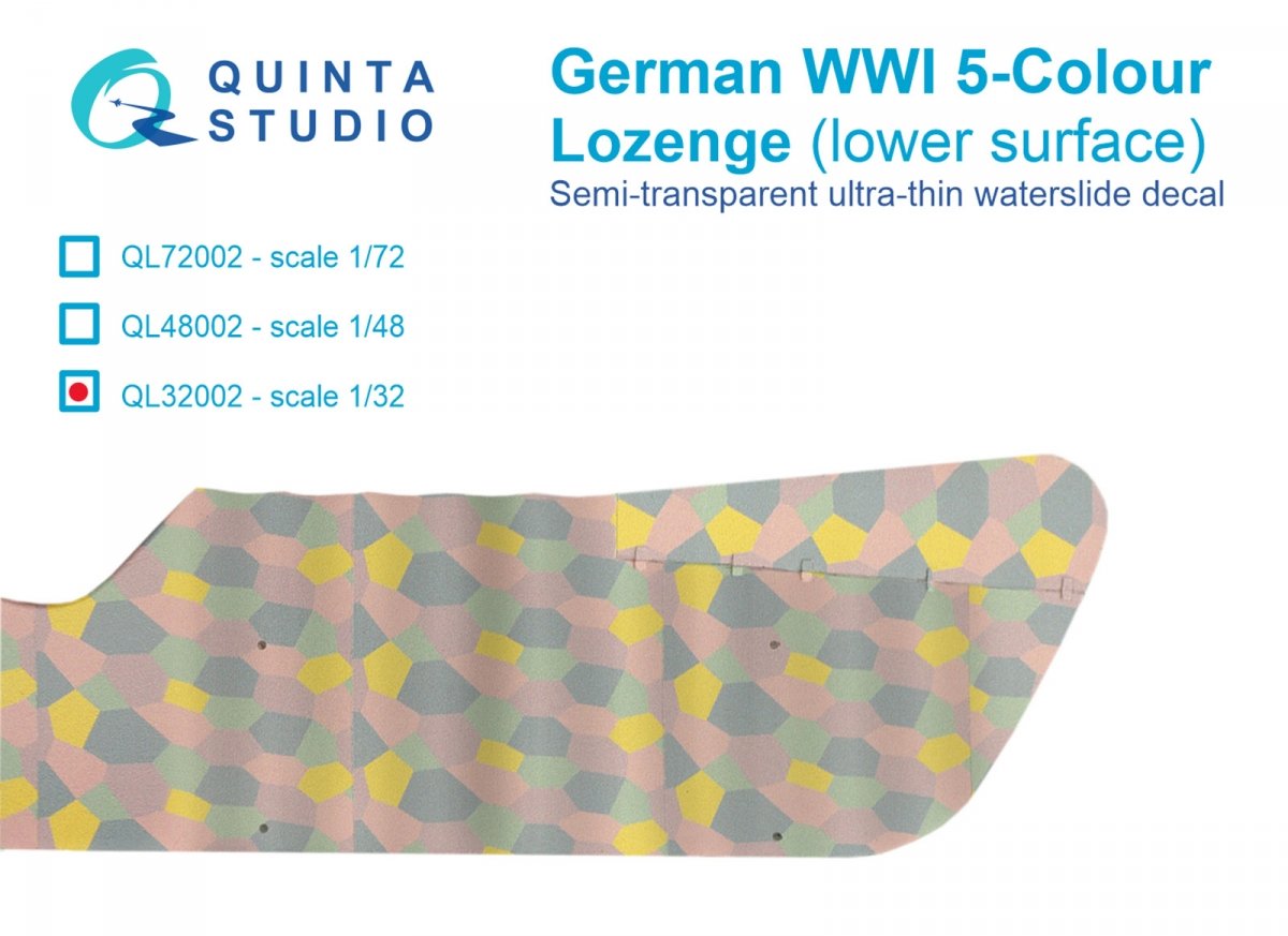 Quinta Studio QL32002 Losange allemand 5 couleurs de la Première Guerre mondiale (surface inférieure) 1/32