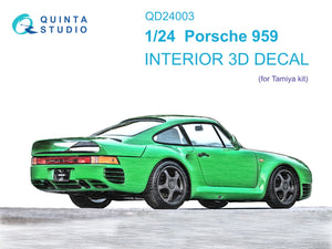 Quinta Studio QD24003 Porsche 959 3D-Printed &amp;amp; coloured Interior on decal paper (Tamiya) 1/24