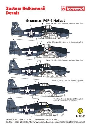Techmod 48022 - Grumman F6F-3 Hellcat 1/48 – immagine 2