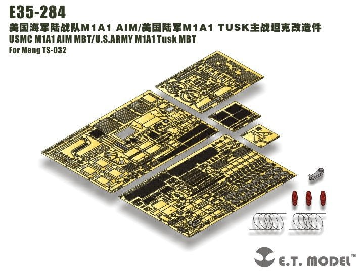 E.T. Model E35-284 USMC M1A1 AIM MBT/U.S.ARMY M1A1 Tusk MBT (For Meng TS-032) 1/35 – zdjęcie 4