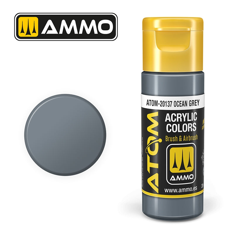 AMMO de Mig Jimenez 20137 ATOM COLOR Gris Océan 20ml