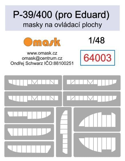 Omask 64003 P-39/P-400 masks for control surfaces (for Eduard) 1/48