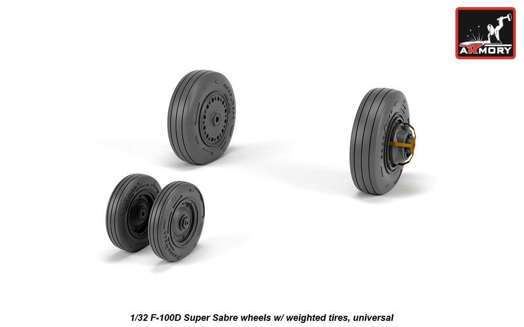 Armory Models AW32303 F-100D Super Sabre wheels w/ weighted tires 1/32