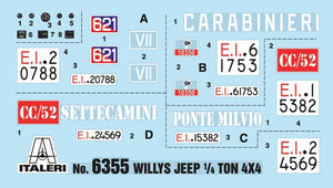 Italeri 6355 WILLYS JEEP 1/4 TON 4X4 ARMA DEI CARABINIERI 1/24 – imagen 4