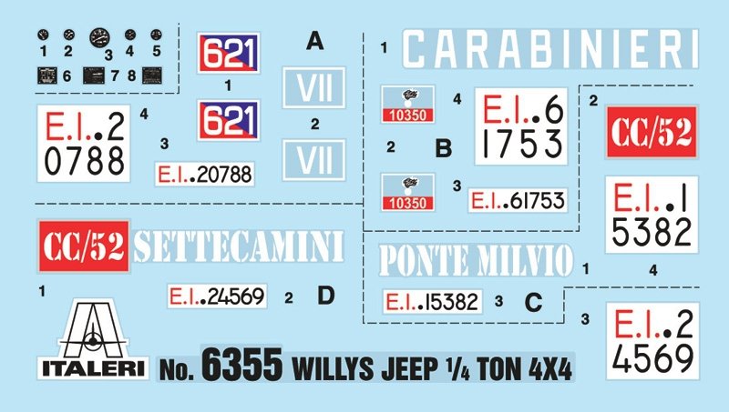 Italeri 6355 WILLYS JEEP 1/4 TON 4X4 ARMA DEI CARABINIERI 1/24 – imagen 4