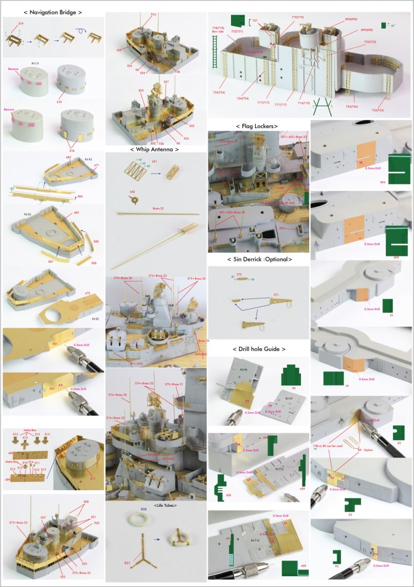Pontos 22002F1 USS BB-63 Missouri 1945 Detail Up Set (Without wooden deck) 1/200 – image 32