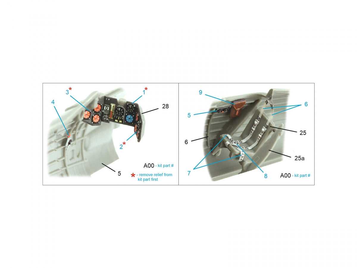 Intérieur coloré imprimé en 3D sur papier décalcomanie Quinta Studio QD72132 PZL P.7a (Arma Hobby) 1/72 – image 2