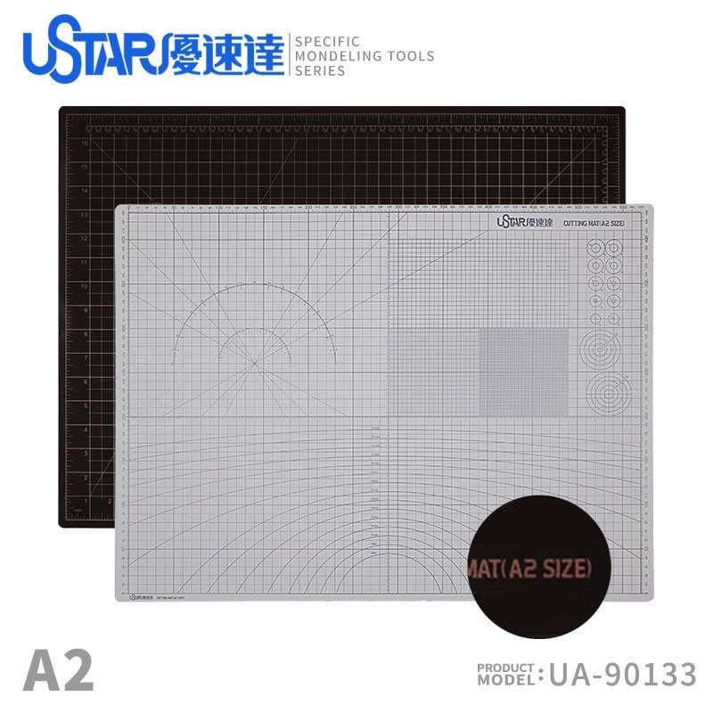 Tapis de découpe U-Star UA-90133 (format A2) (blanc sur le devant, noir au dos)