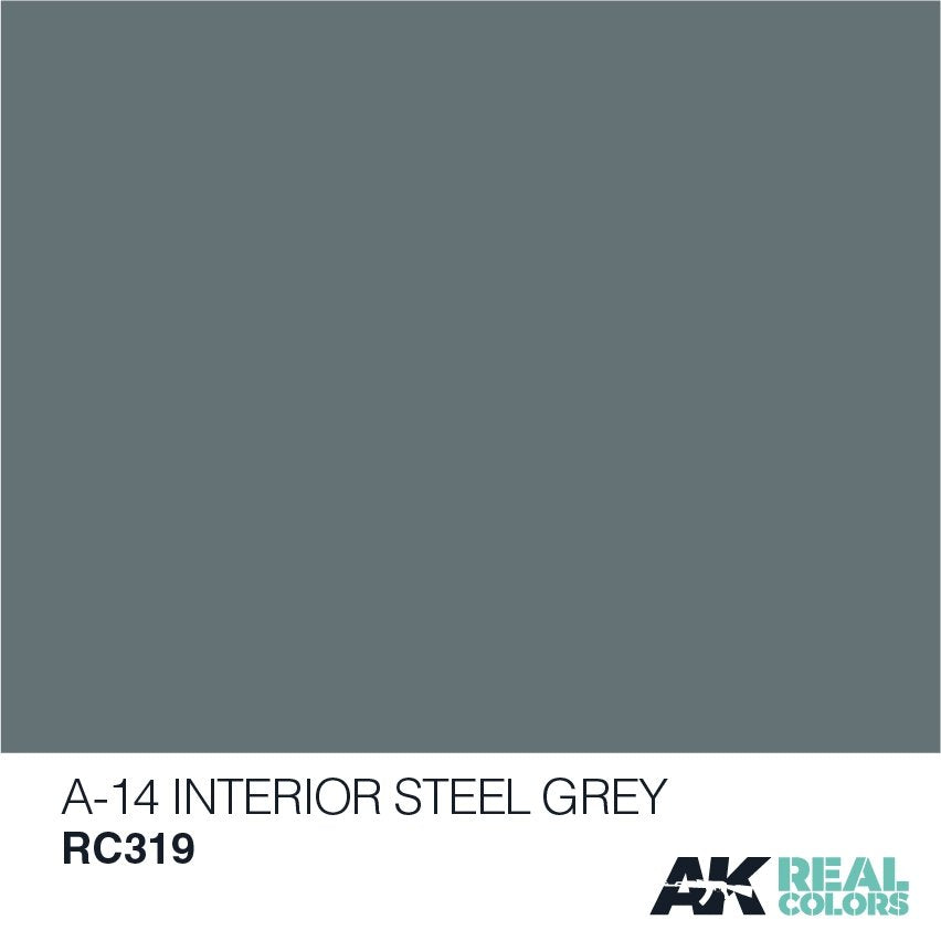 AK Interactive RC319 A-14 INTERIOR STEEL GREY 10ML – imagen 2