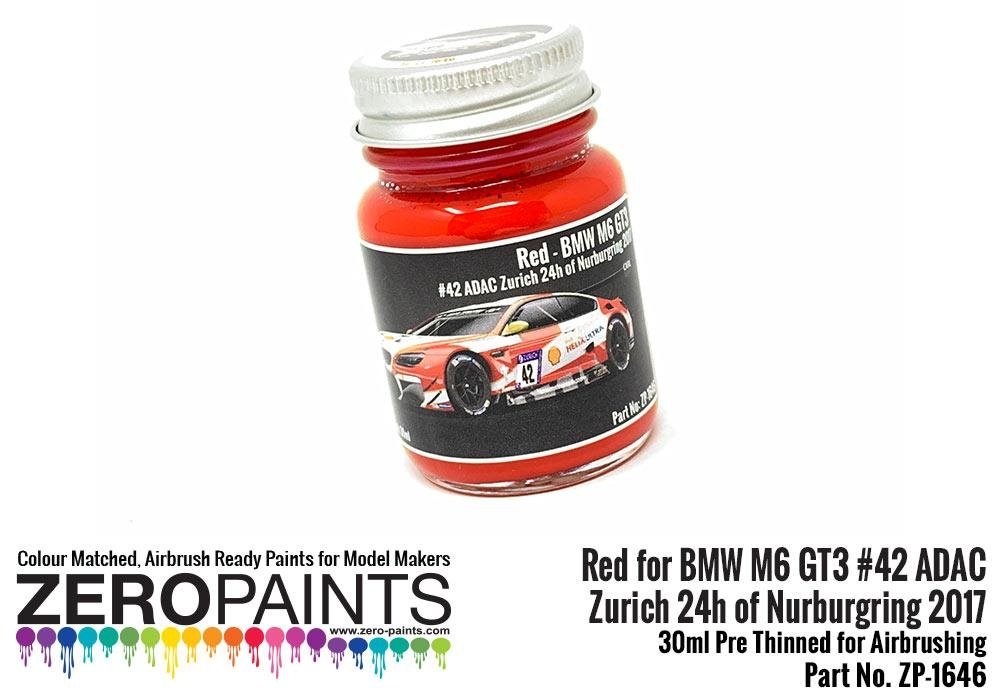 Zero Paints 1646 BMW M6 GT3 42 Zurich 24h Of Nurburgring 2017 Red 30ML – zdjęcie 2