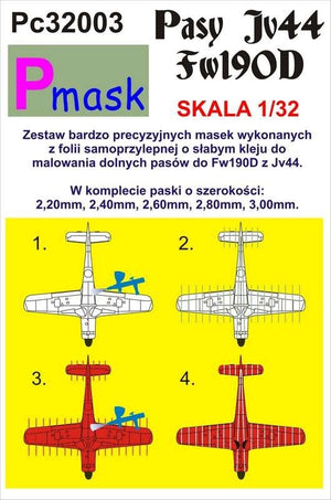 P-Mask PC32003 MASKI DO MALOWANIA DOLNYCH PASÓW FW190D JV44 1/32