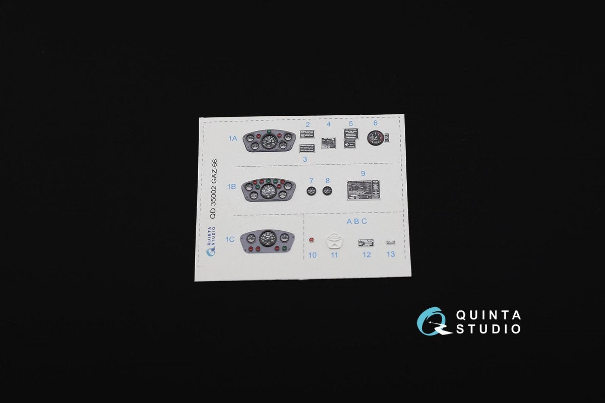 Intérieur imprimé en 3D et coloré sur papier décalcomanie Quinta Studio QD35002 GAZ-66 Family (pour maquettes Trumpeter) 1/35 – image 5