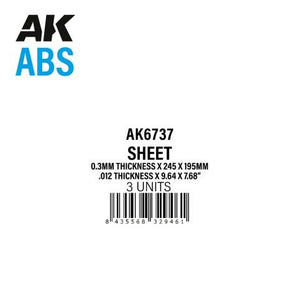 AK Interactive AK6737, plaque ABS de 0,3 mm d&amp;#39;épaisseur x 245 x 195 mm, conditionnée en sachets de 3. – image 2
