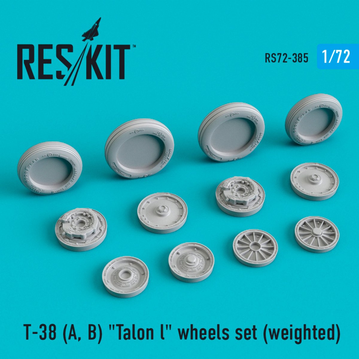 RESKIT RS72-0385 T-38 (A, B) "TALON L" WHEELS SET (WEIGHTED) 1/72
