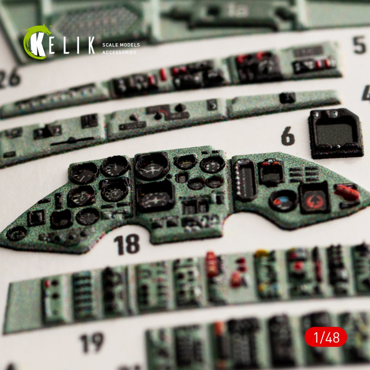 KELIK K48052 SU-27UB FLANKER INTERIOR 3D DECALS FOR GWH KIT 1/48 – zdjęcie 4