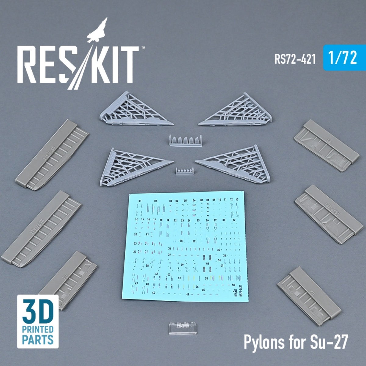 RESKIT RS72-0421 PYLONS FOR SU-27 1/72 – Bild 2